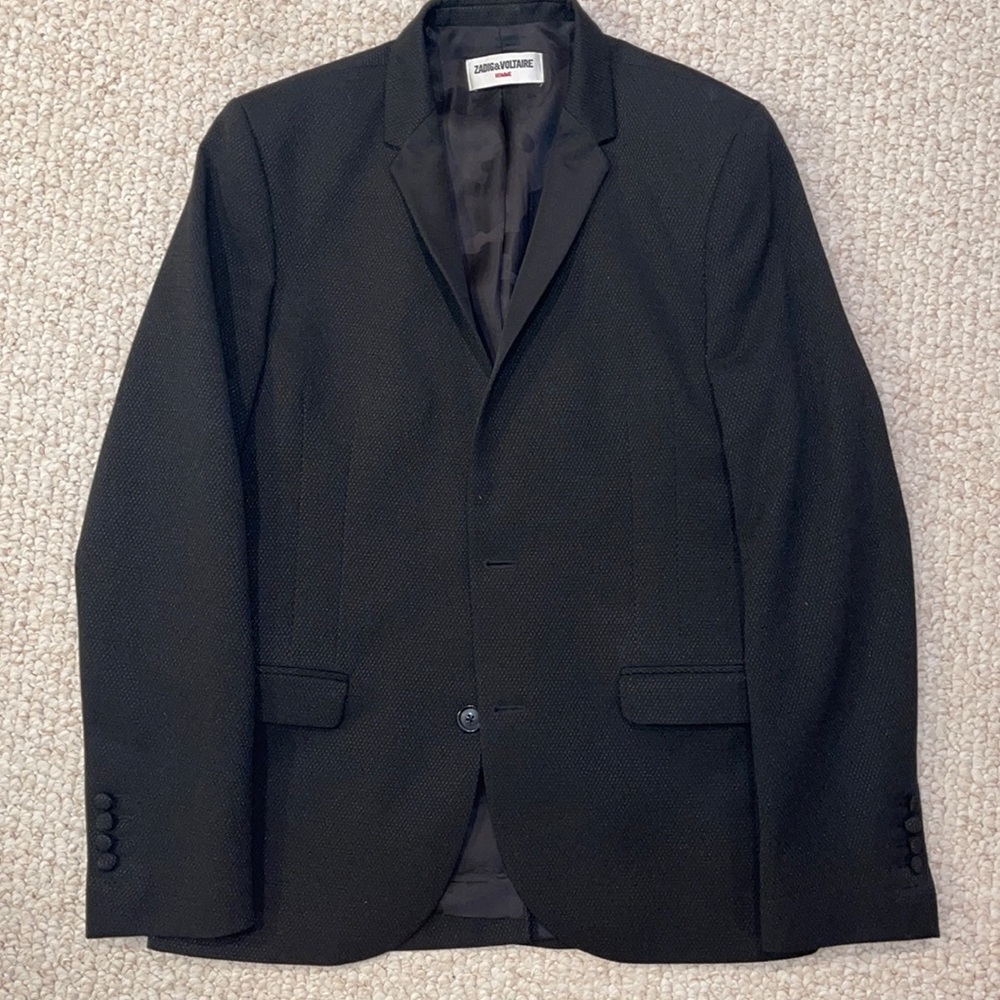 Zadig & Voltaire Black Textured Men's Blazer